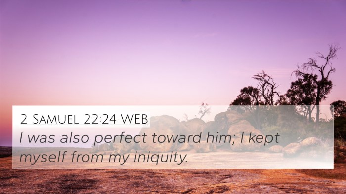2 Samuel 22:24 WEB 4K Wallpaper - I was also perfect toward him; I kept myself from - 4K Wallpaper Bible Verse