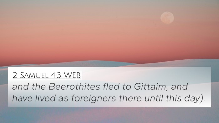 2 Samuel 4:3 WEB Bible Verse Image