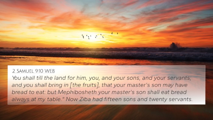 2 Samuel 9:10 WEB Bible Verse Image