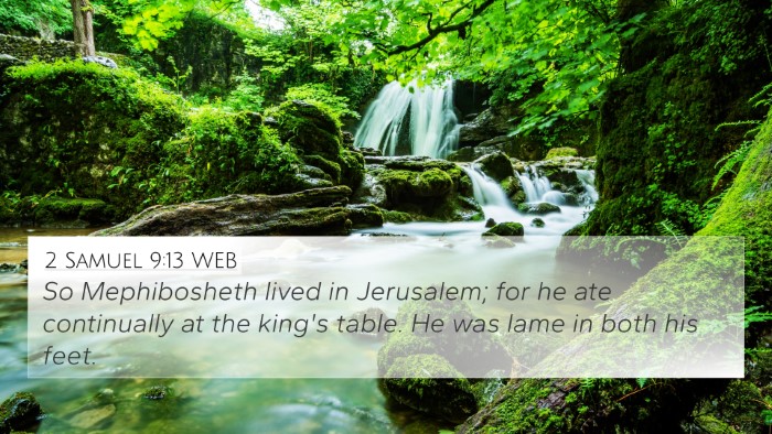 2 Samuel 9:13 WEB Bible Verse Image
