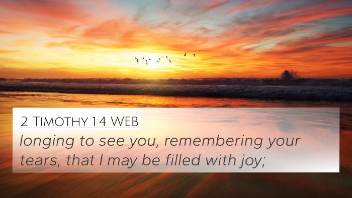 2 Timothy 1:4 WEB Bible Verse Image
