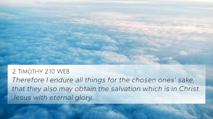 2 Timothy 2:10 WEB Bible Verse Image