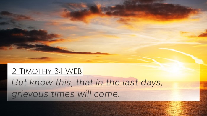 2 Timothy 3:1 WEB Bible Verse Image