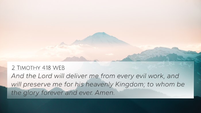 2 Timothy 4:18 WEB Bible Verse Image