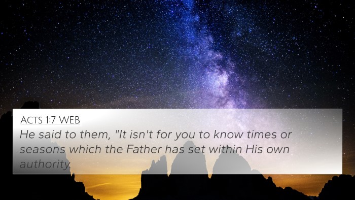 Acts 1:7 WEB Bible Verse Image