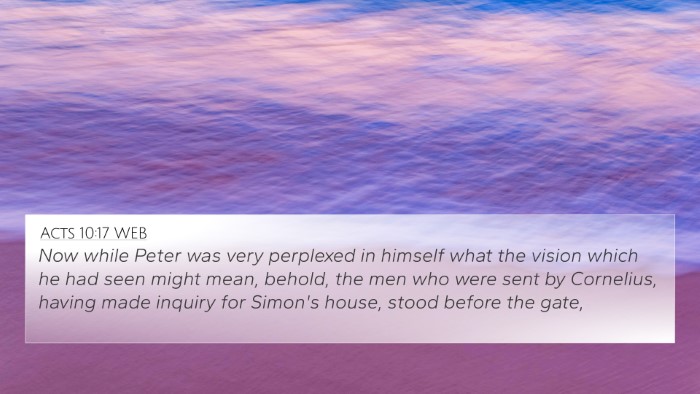 Acts 10:17 WEB Bible Verse Image