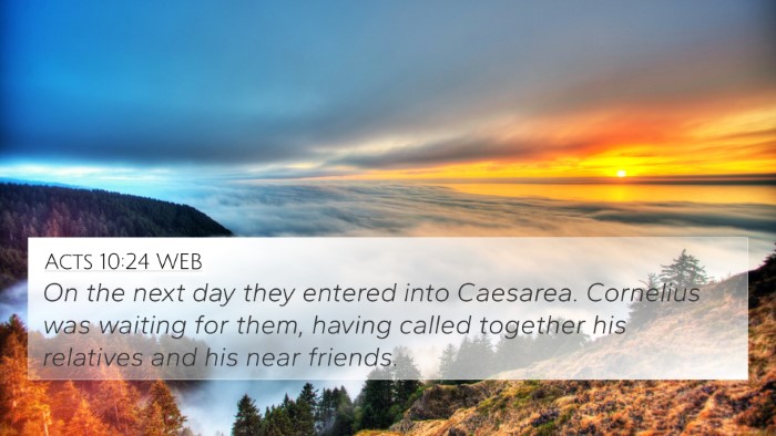 Acts 10:24 WEB Bible Verse Image