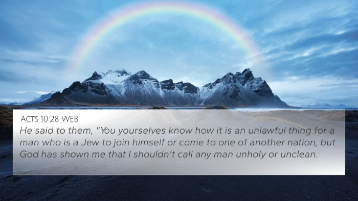 Acts 10:28 WEB Bible Verse Image