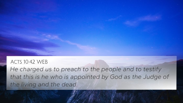 Acts 10:42 WEB Bible Verse Image