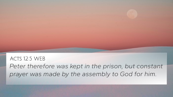 Acts 12:5 WEB Bible Verse Image