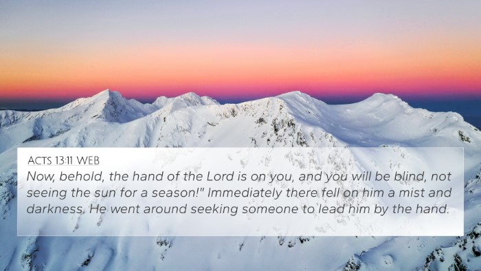 Acts 13:11 WEB Bible Verse Image