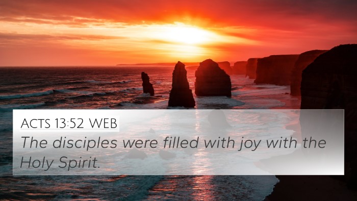 Acts 13:52 WEB Bible Verse Image
