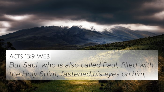Acts 13:9 WEB Bible Verse Image