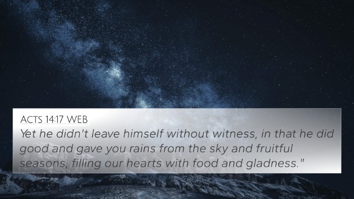 Acts 14:17 WEB Bible Verse Image