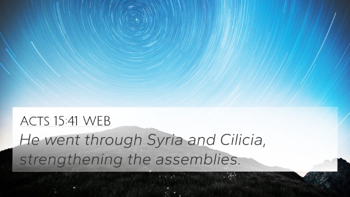 Acts 15:41 WEB Bible Verse Image
