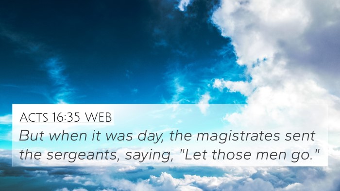 Acts 16:35 WEB Bible Verse Image