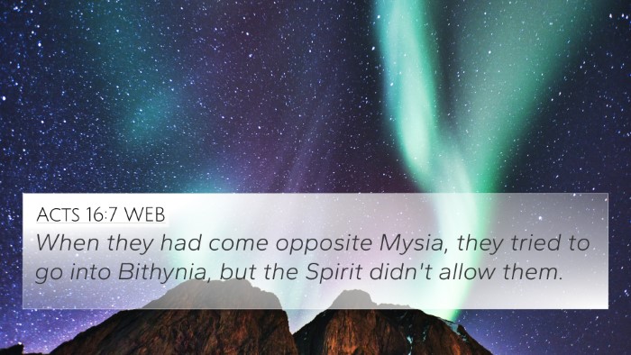 Acts 16:7 WEB Bible Verse Image
