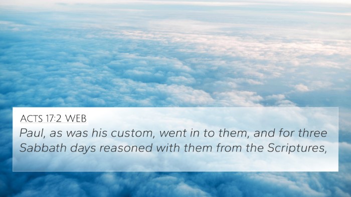 Acts 17:2 WEB Bible Verse Image