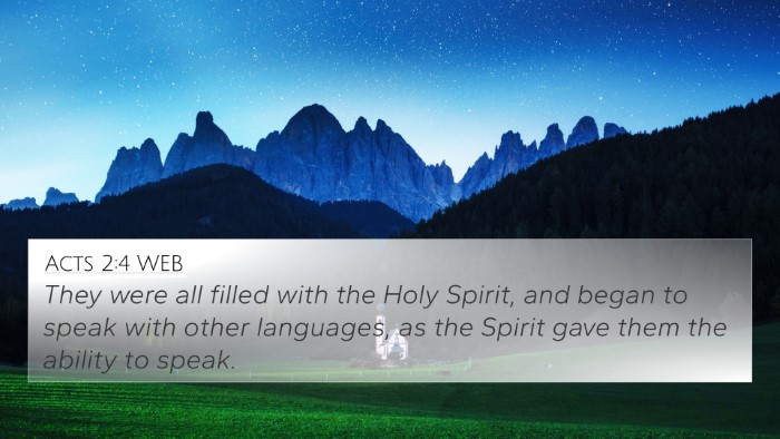 Acts 2:4 WEB Bible Verse Image