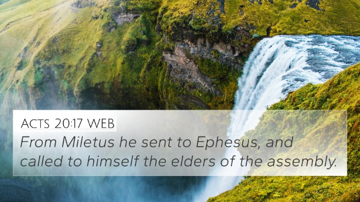 Acts 20:17 WEB Bible Verse Image