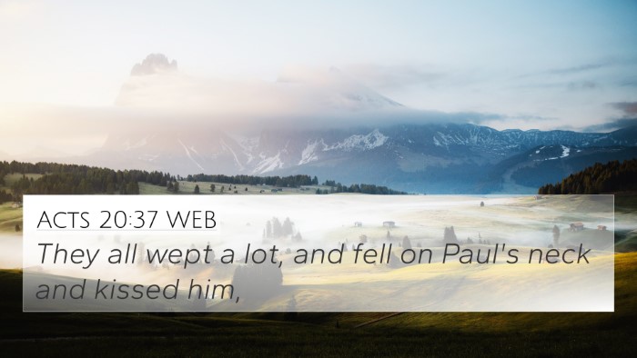 Acts 20:37 WEB Bible Verse Image