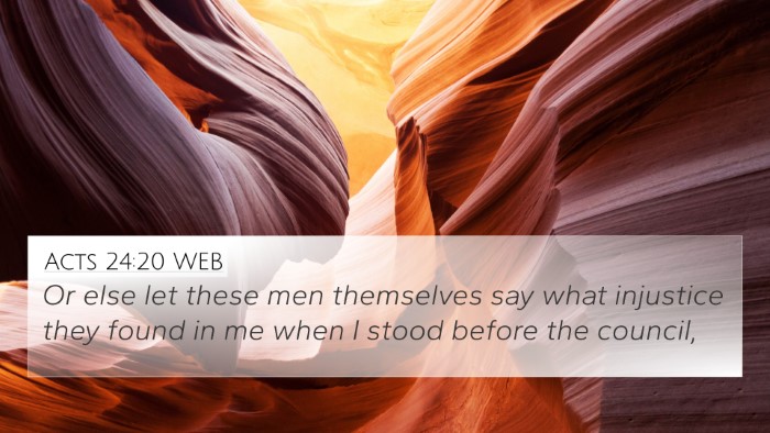 Acts 24:20 WEB Bible Verse Image