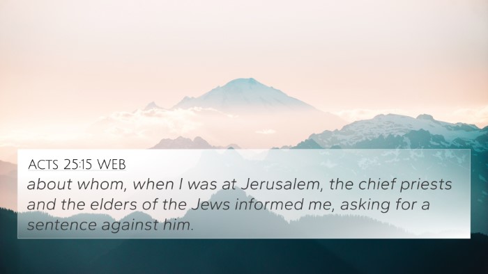 Acts 25:15 WEB Bible Verse Image