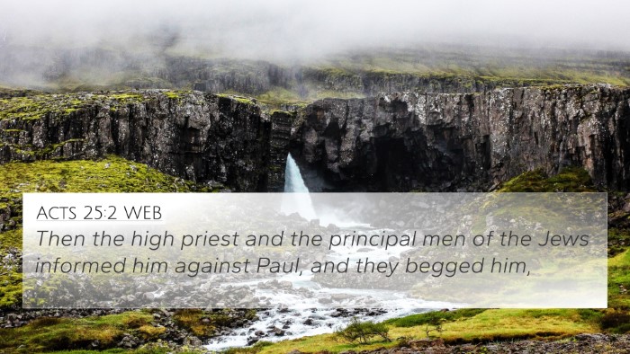 Acts 25:2 WEB Bible Verse Image