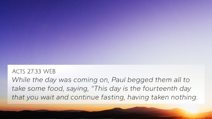 Acts 27:33 WEB Bible Verse Image