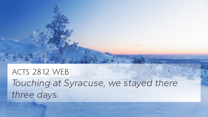 Acts 28:12 WEB Bible Verse Image