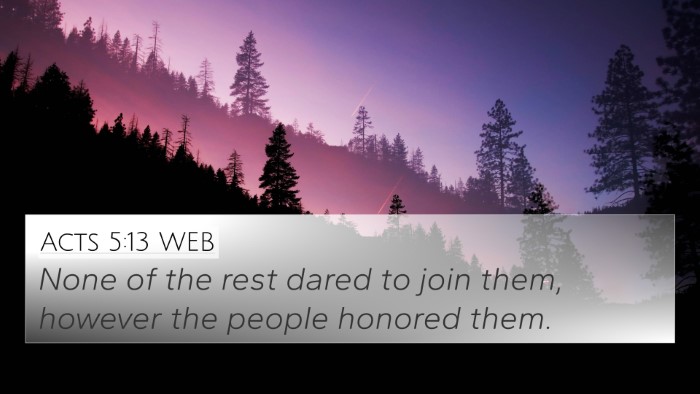 Acts 5:13 WEB Bible Verse Image