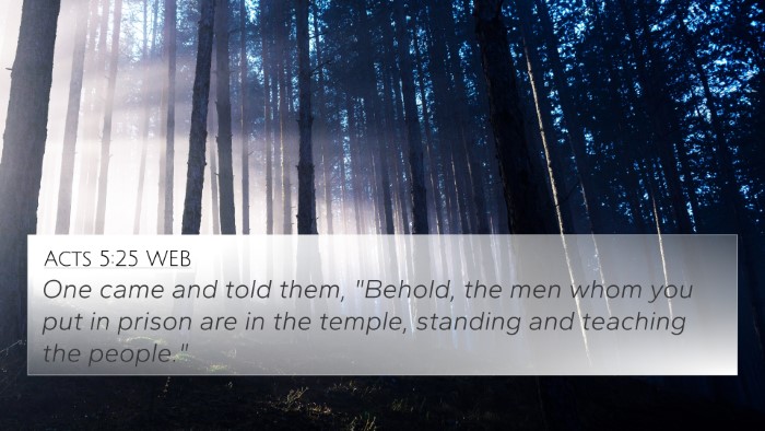 Acts 5:25 WEB Bible Verse Image
