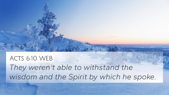 Acts 6:10 WEB Bible Verse Image