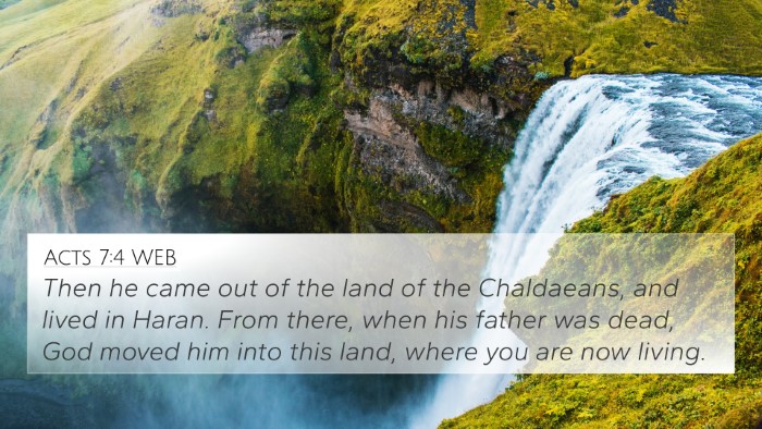 Acts 7:4 WEB Bible Verse Image