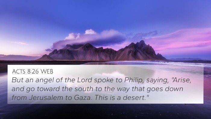 Acts 8:26 WEB Bible Verse Image