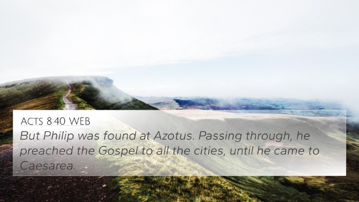 Acts 8:40 WEB Bible Verse Image