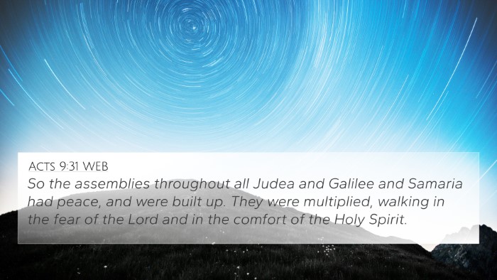 Acts 9:31 WEB Bible Verse Image