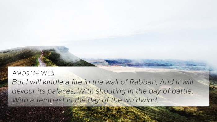 Amos 1:14 WEB Bible Verse Image