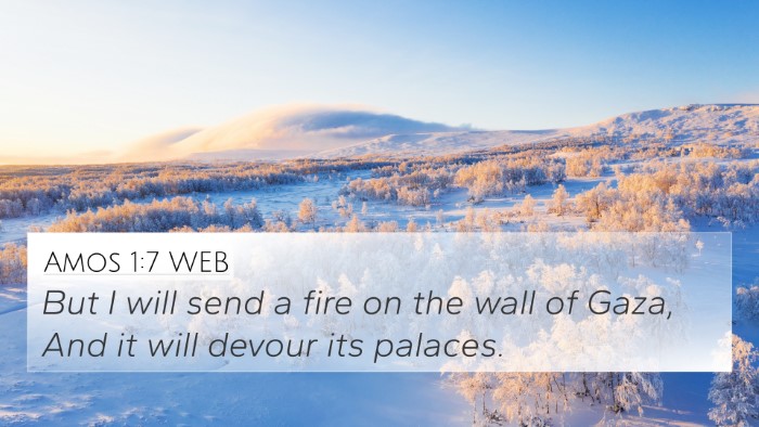 Amos 1:7 WEB Bible Verse Image