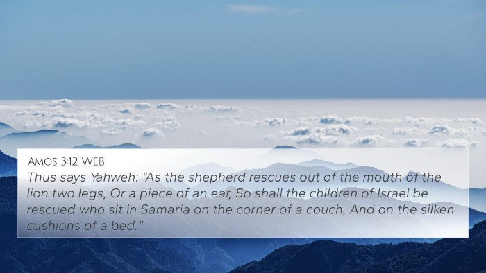 Amos 3:12 WEB Bible Verse Image