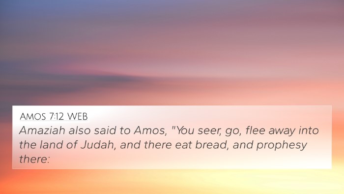 Amos 7:12 WEB Bible Verse Image
