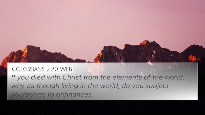 Colossians 2:20 WEB Bible Verse Image