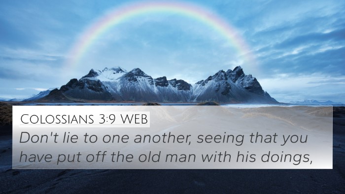Colossians 3:9 WEB Bible Verse Image