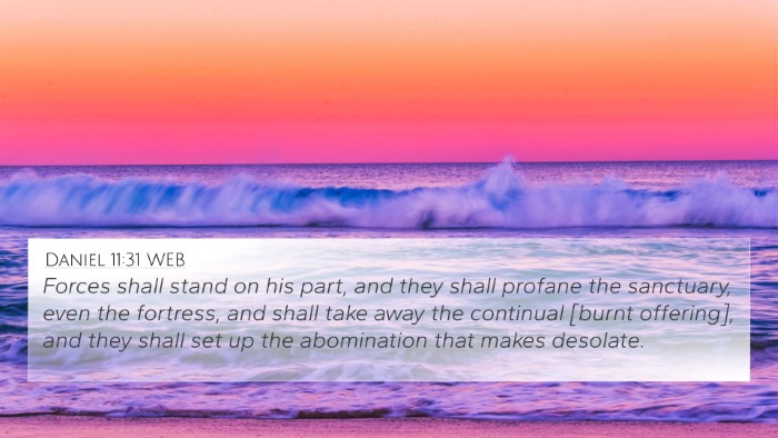 Daniel 11:31 WEB Bible Verse Image