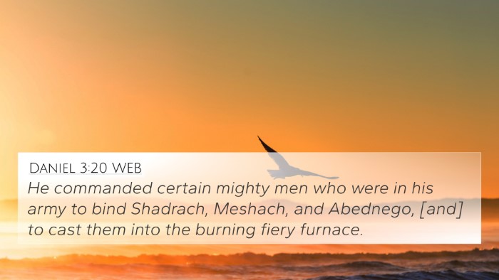 Daniel 3:20 WEB Bible Verse Image