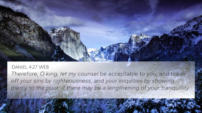 Daniel 4:27 WEB Bible Verse Image