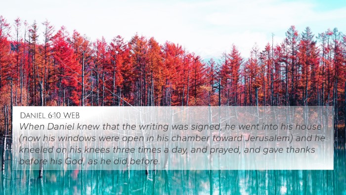 Daniel 6:10 WEB Bible Verse Image