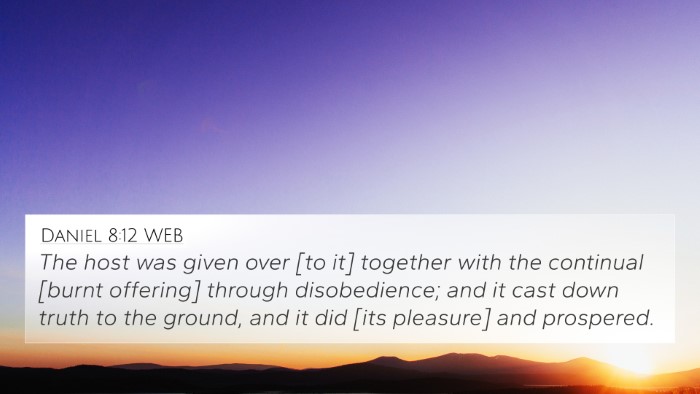 Daniel 8:12 WEB Bible Verse Image