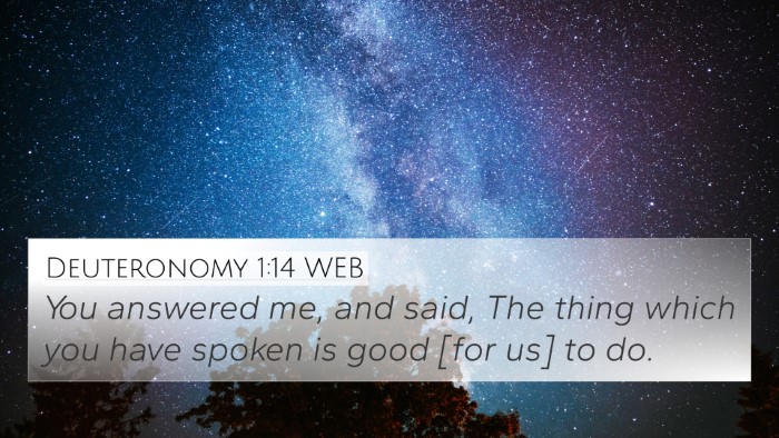 Deuteronomy 1:14 WEB 4K Wallpaper - You answered me, and said, The thing which you - 4K Wallpaper Bible Verse