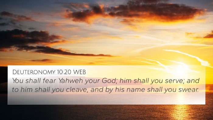 Deuteronomy 10:20 WEB Bible Verse Image